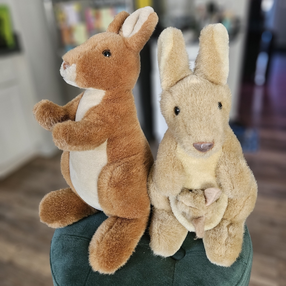 Plush Kangaroo Couple w/ Joey
